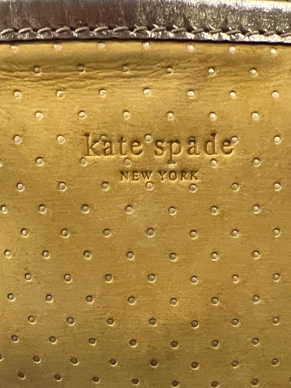 kate spade Yellow Perforated Tote with Metallic Trim - Picture 5 of 17